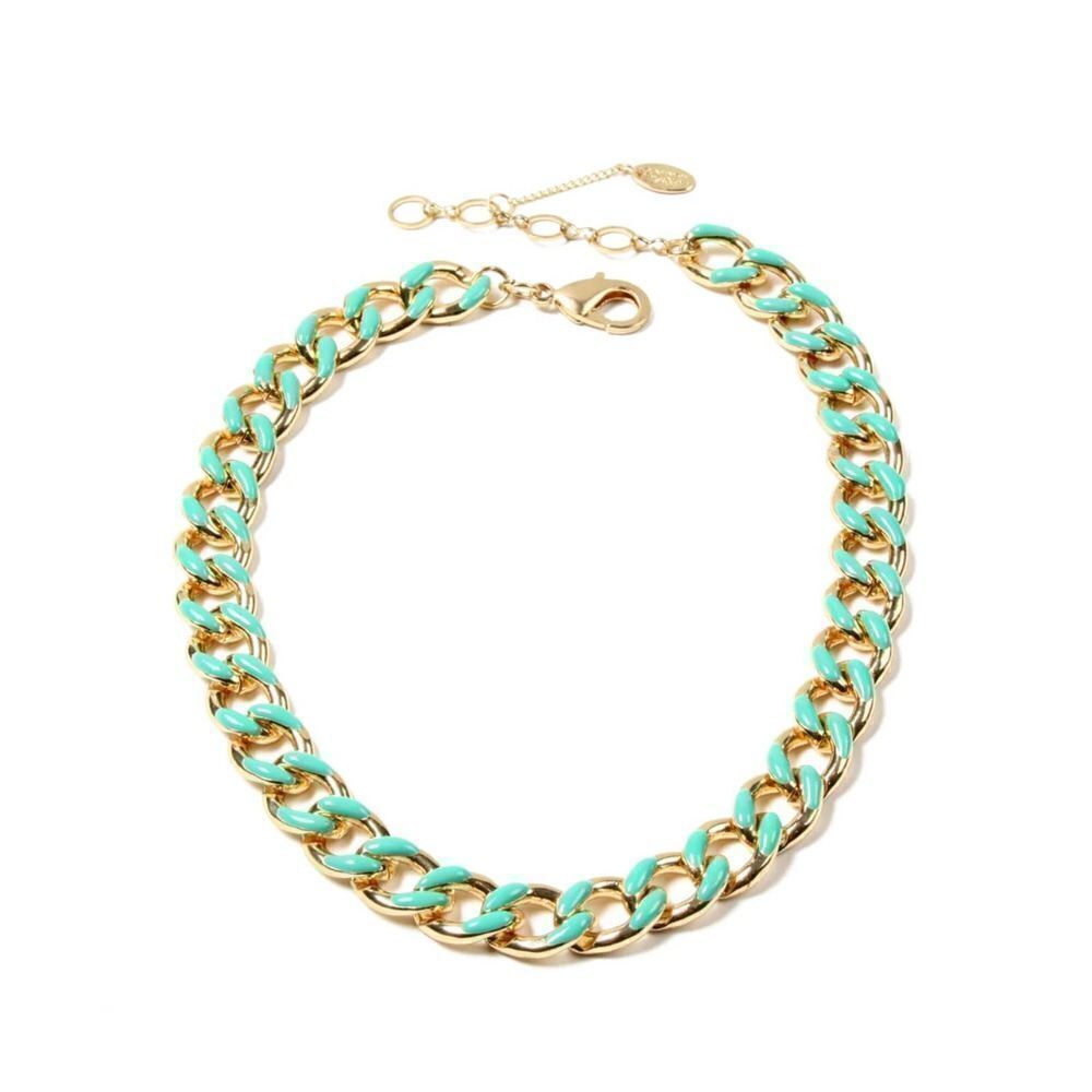 Amrita Singh BlueTurquoise Enamel Link Chain